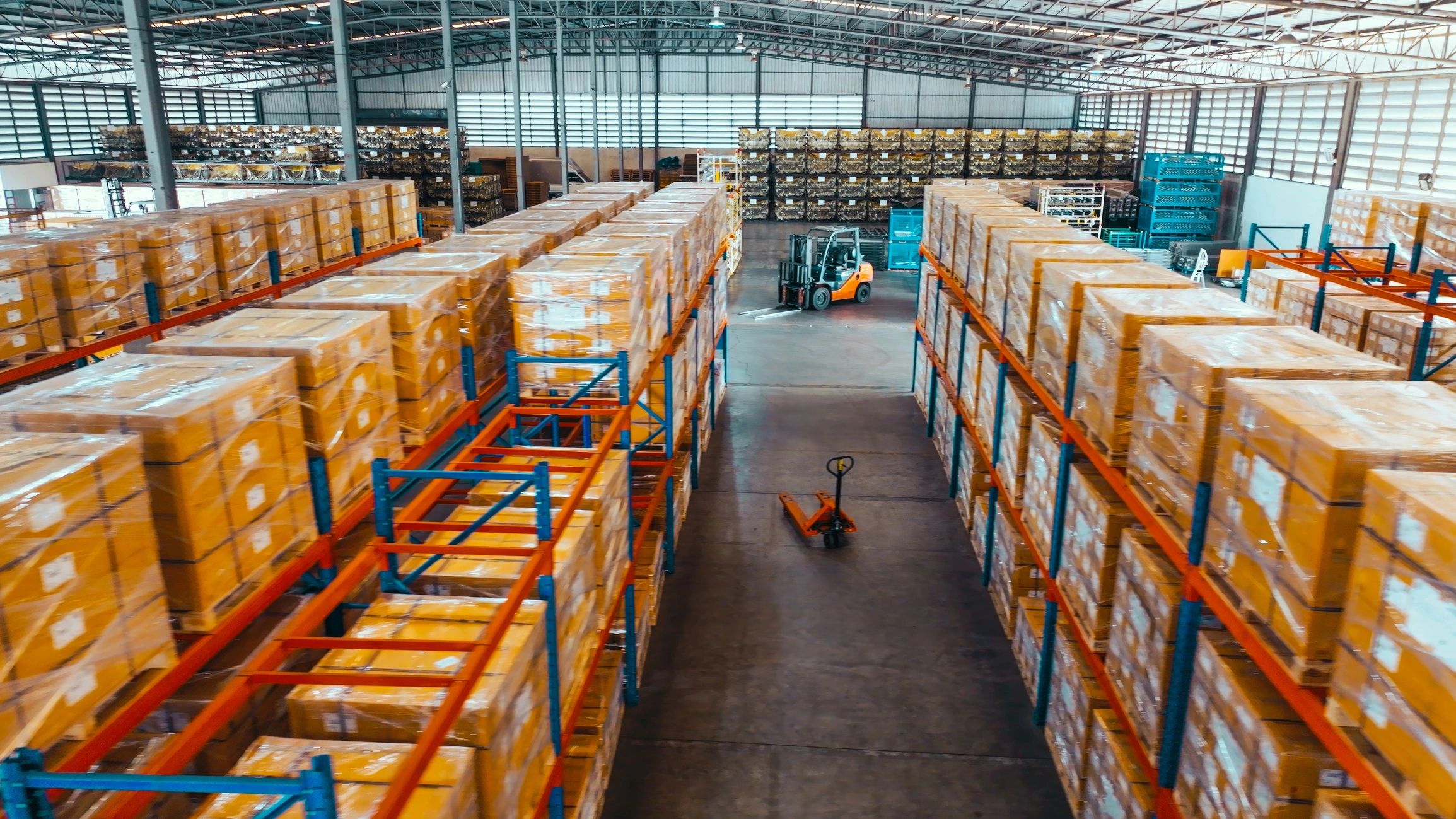 Warehouse storage and logistics environment for chemical distribution